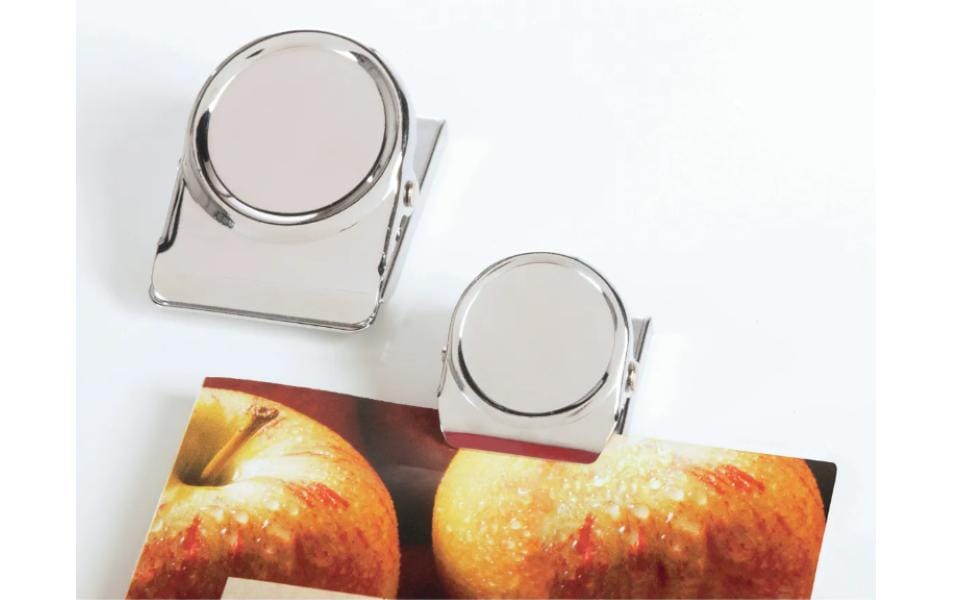 Magnetoplan Magnetclip klein – Ø 35 mm, silber, leicht haftend, 3 Stk.