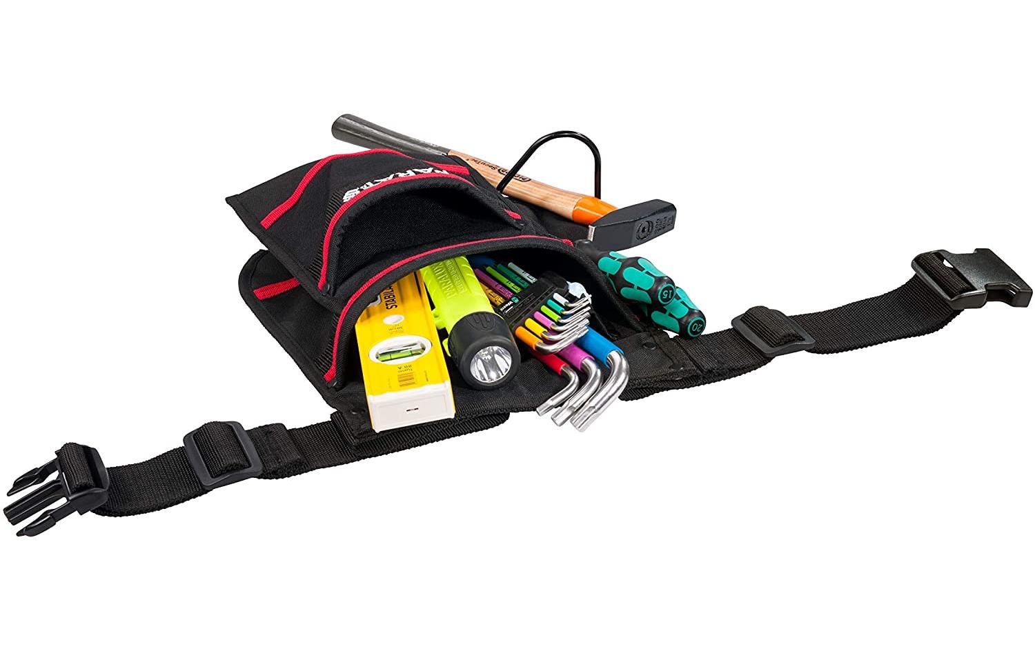 Parat Parabelt M Gürteltasche – mit Schultergurt, 9 Fächer, Rot, Nylon, B 300 × H 240 × T 100 mm