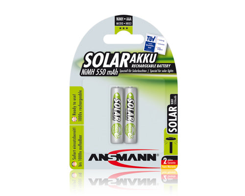 Ansmann AAA Akkus, Nickel-Metallhydrid (NiMH), 550 mAh, 1,2 V – 2 Stk.