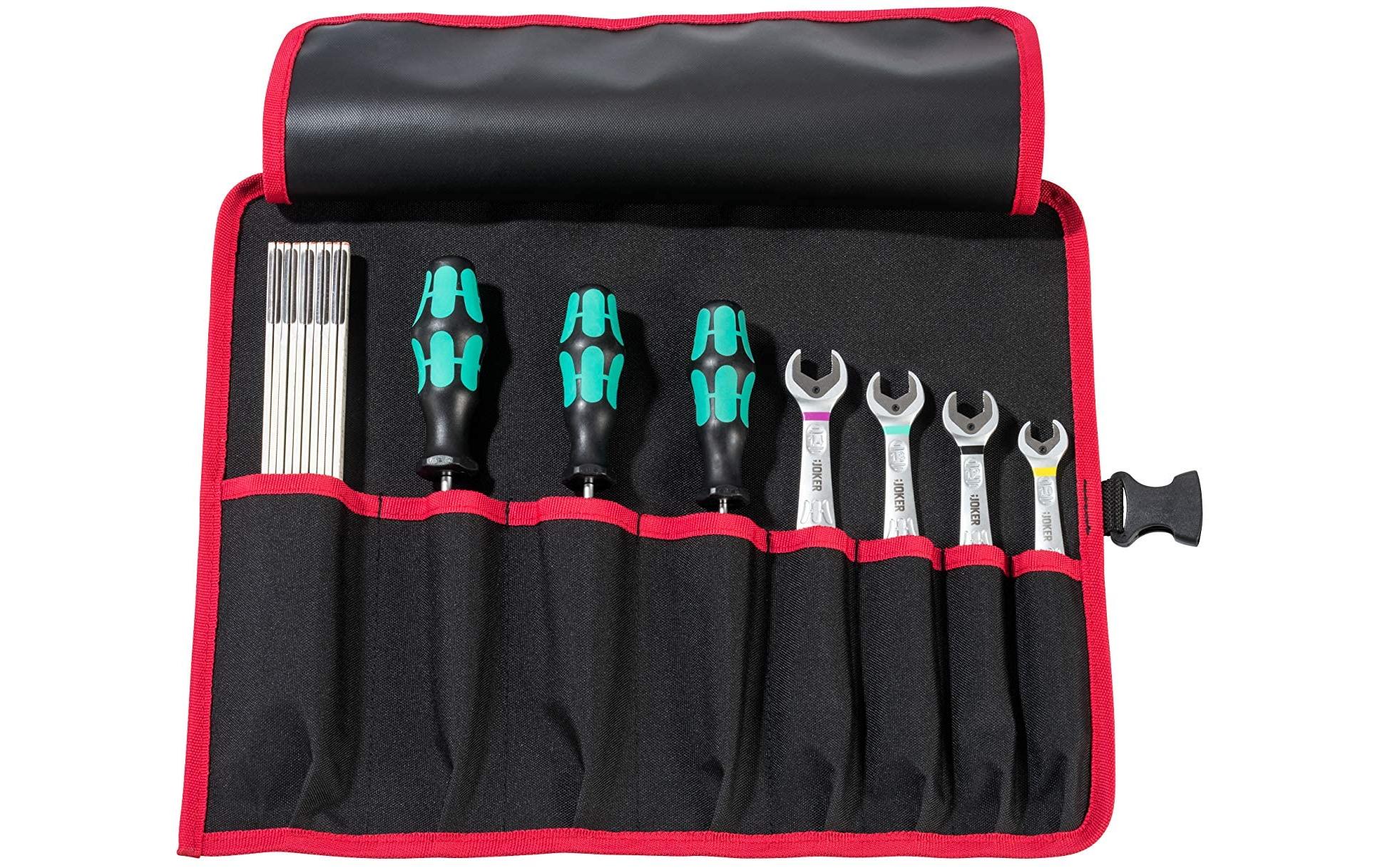 Parat Basic Roll-Up Case 8 Roll-Up Case 8 Fächer – mit Schultergurt, Rot, Nylon, B 410 × H 330 × T 50 mm