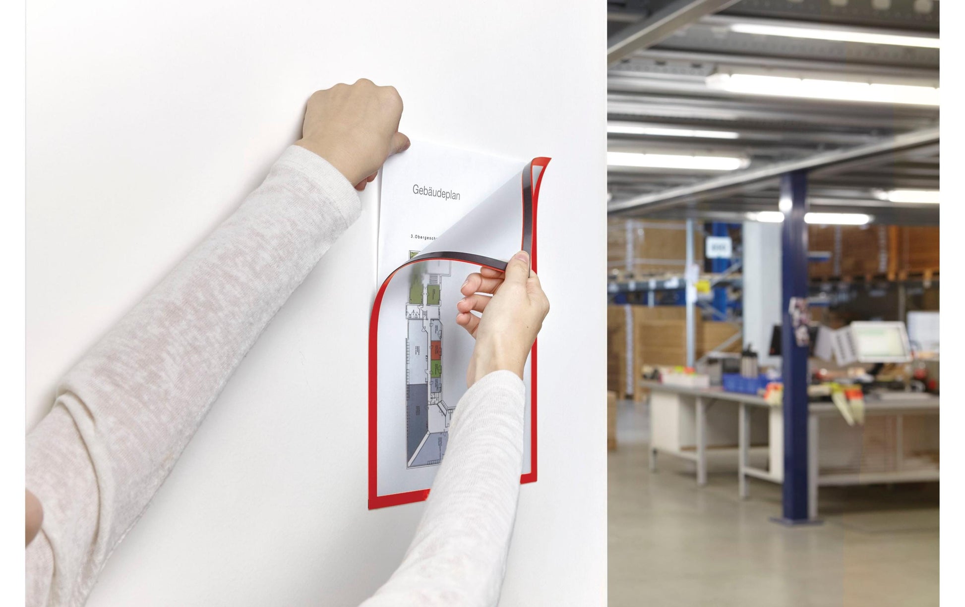 Magnetoplan Sichtfenster Magnetrahmen – DIN A4 – Rot – 5er Pack