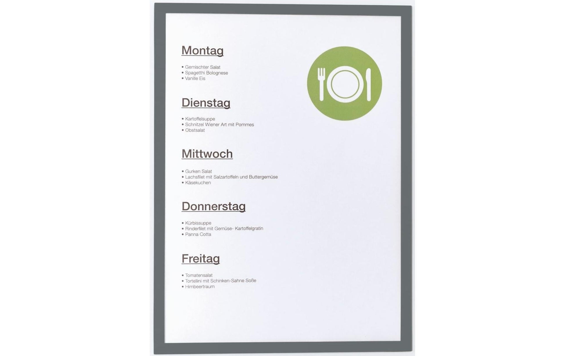 Magnetoplan Magnetrahmen – DIN A4 – Grau – 5er Pack