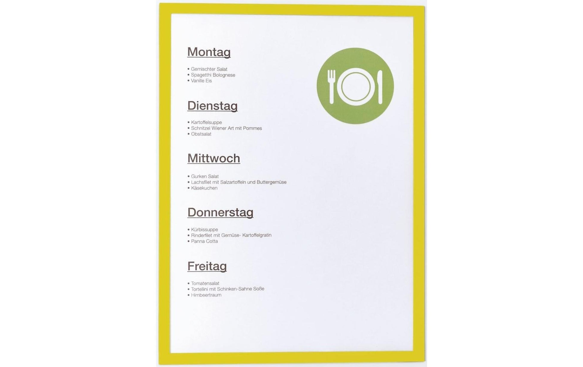 Magnetoplan Magnetrahmen – DIN A4 – Gelb – 5er Pack