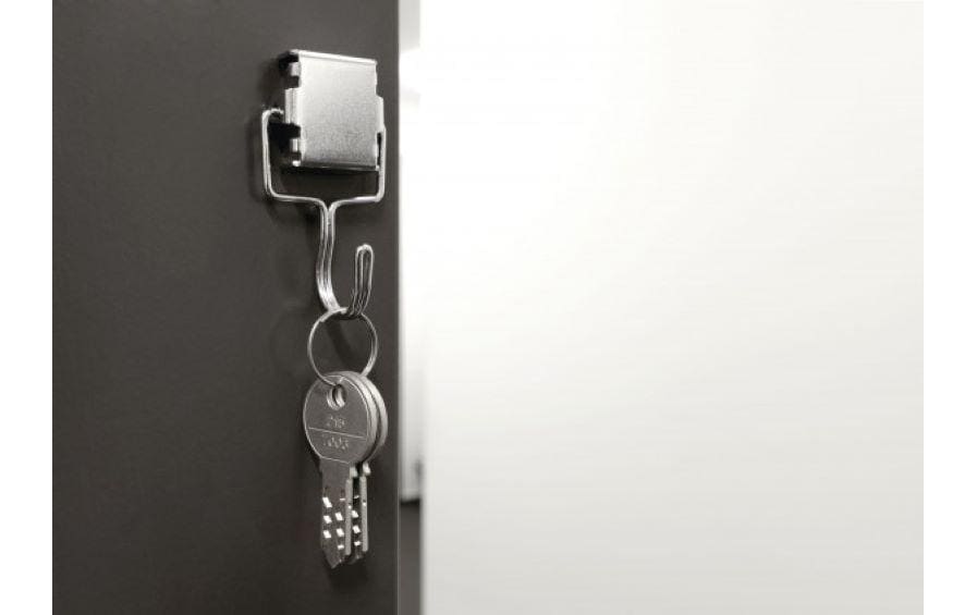Magnetoplan Magnethaken 16667 – Höhe 65 mm – Tragkraft 1,5 kg – Silber – 1 Stück
