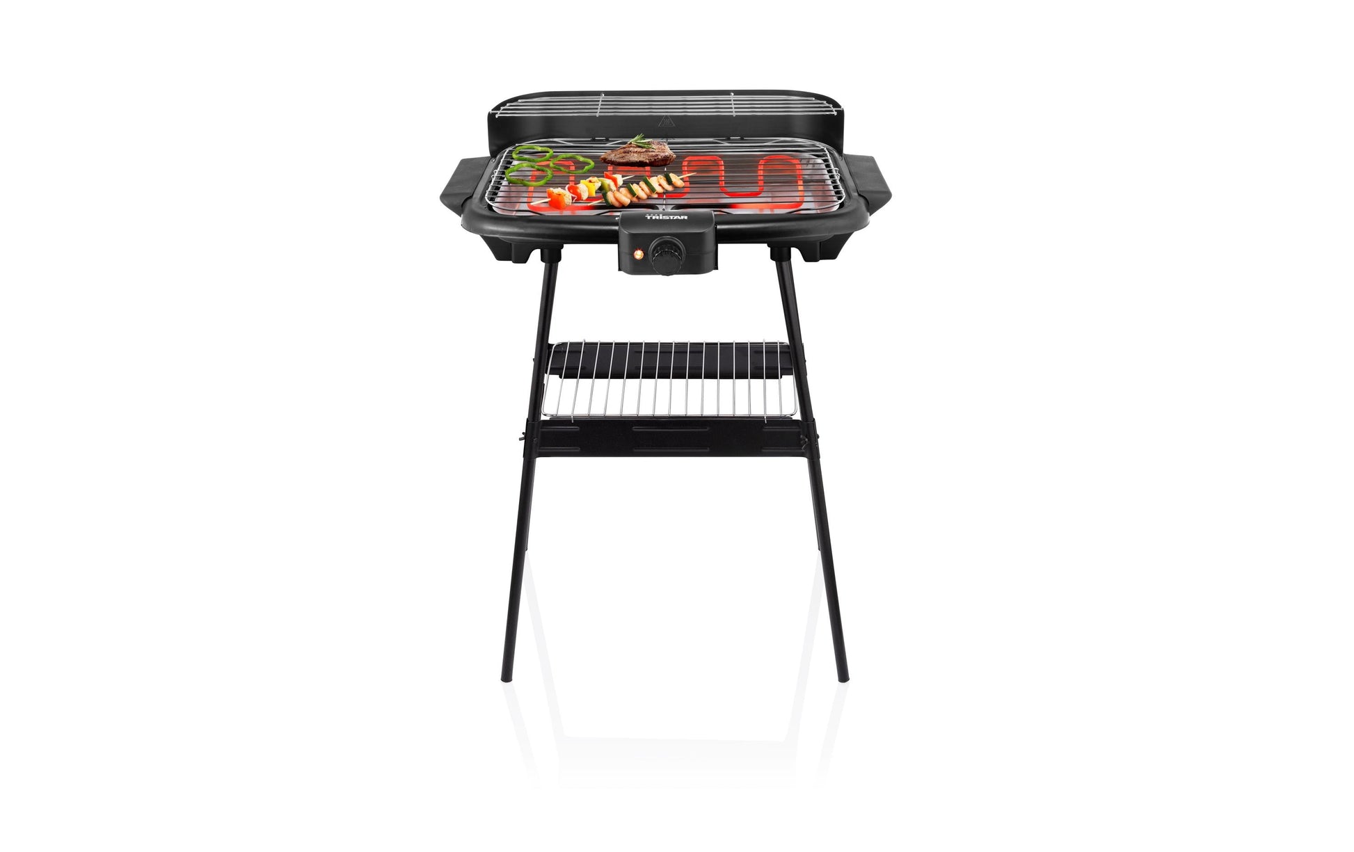 Tristar Tischgrill BQ-2830 – 45×22 cm Grillfläche, 2000 W – Schwarz/Silber