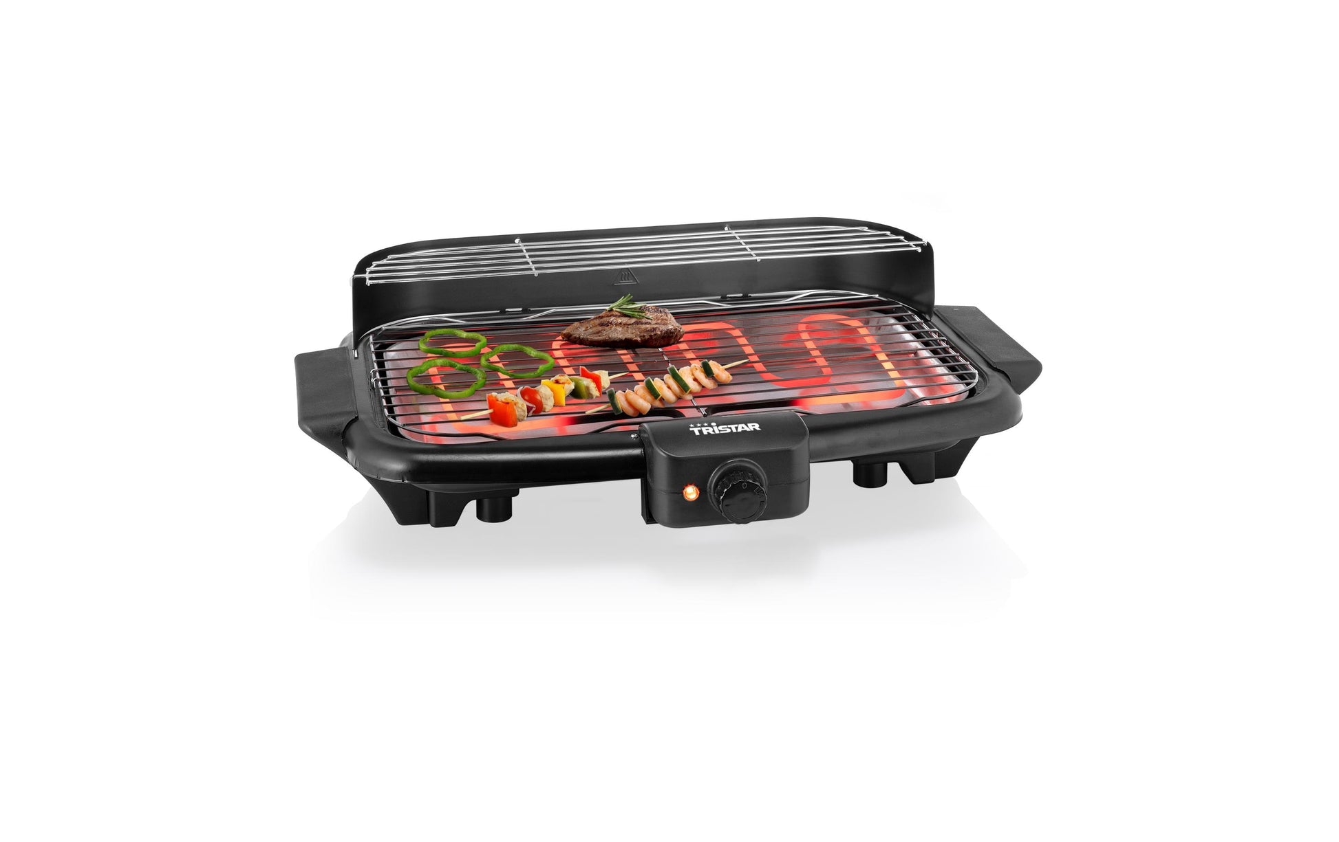 Tristar Tischgrill BQ-2830 – 45×22 cm Grillfläche, 2000 W – Schwarz/Silber