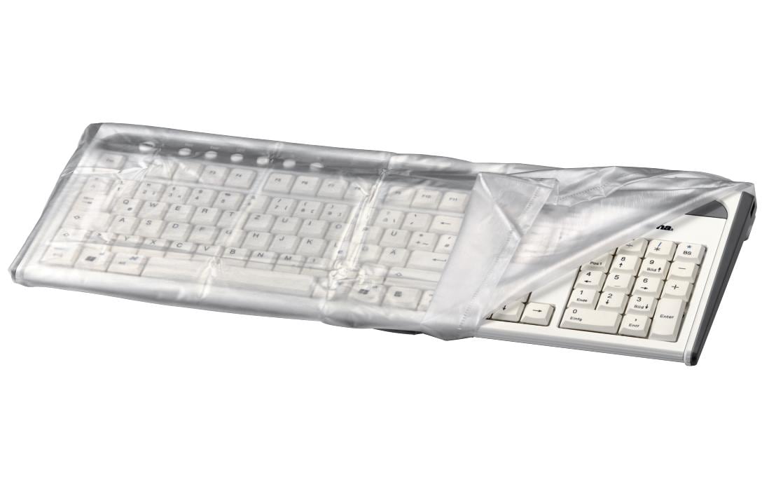 Hama Tastatur-Staubschutzhaube – transparent – Polyethylen (PE) – 480×50×215 mm