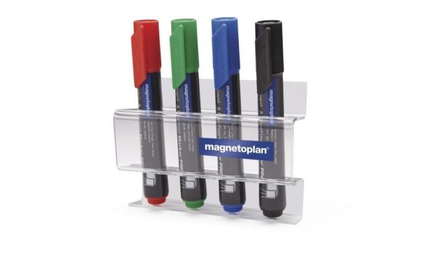 Magnetoplan Magnetischer Markerhalter – 4 Stifte, Acryl, transparent