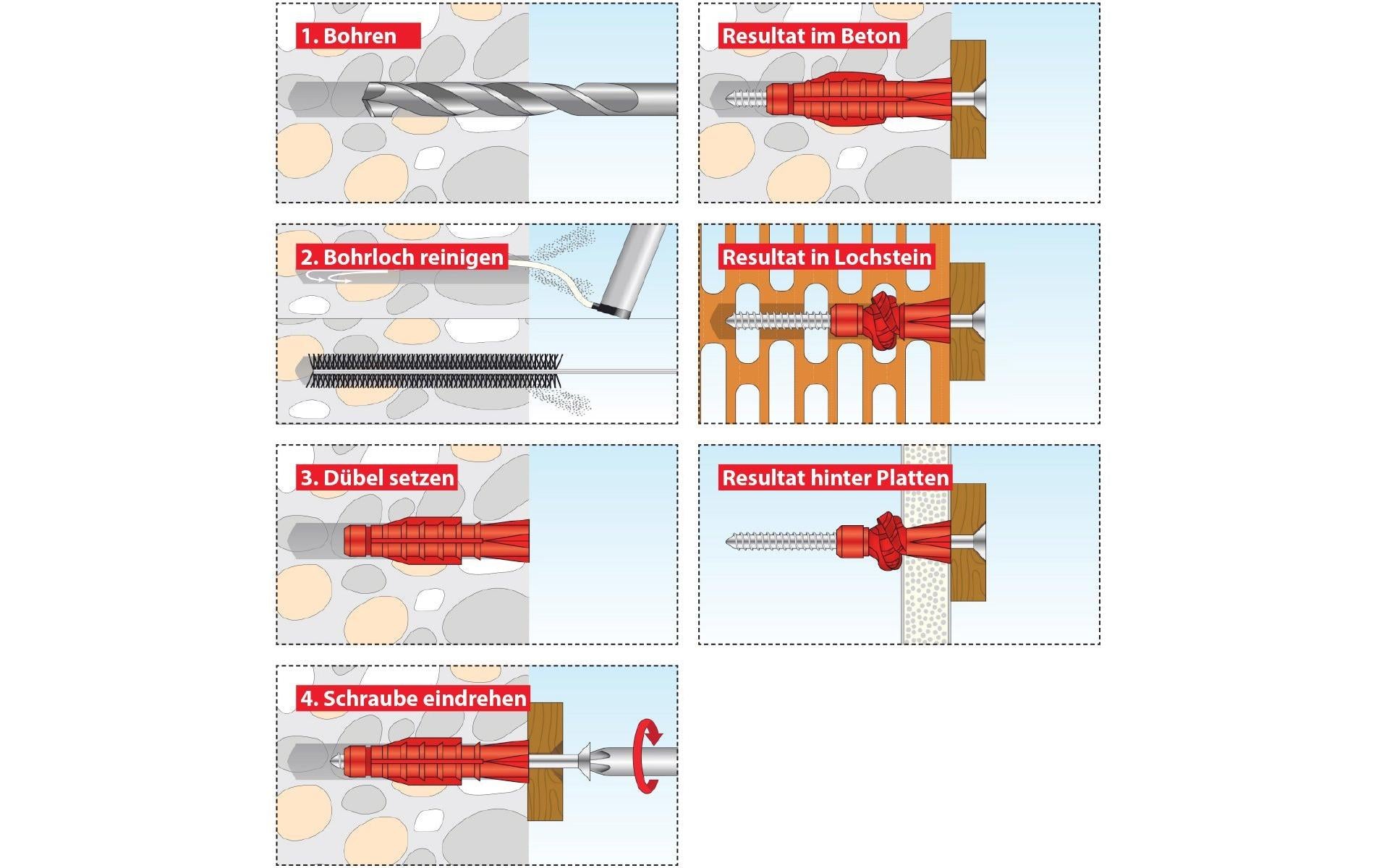 Tox-dübel TOX Allzweckdübel – Ø 5 × 31 mm, 100 Stk., für Stein