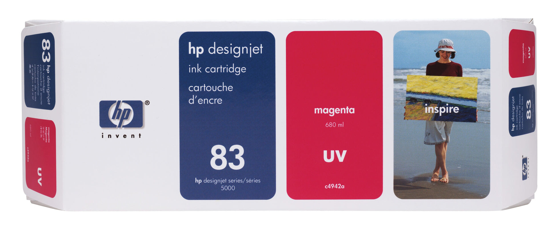HP Tintenpatrone 83 (C4942A), Magenta, 680 ml, Original – für Designjet 5000