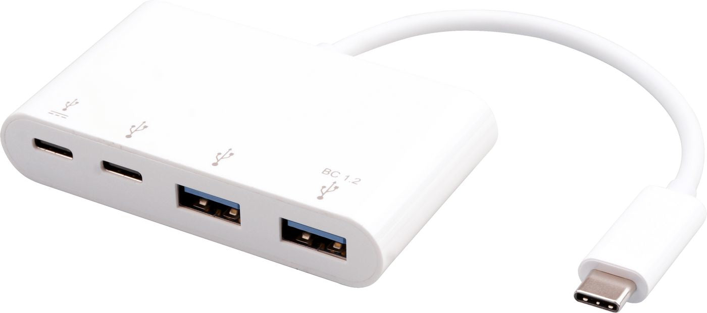 eSTUFF USB-Hub – 2× USB-A, 2× USB-C, 100 W PD