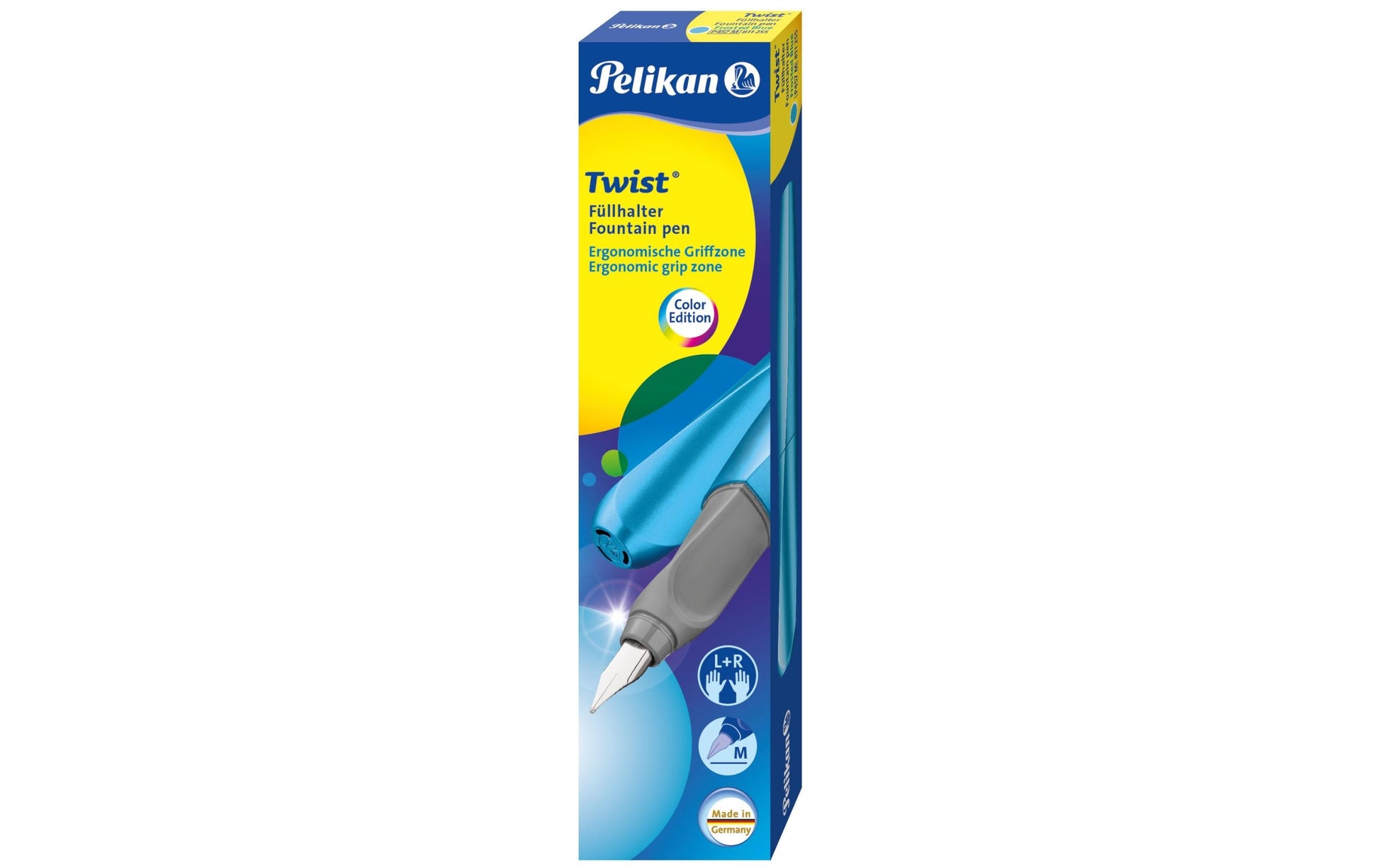 Pelikan Twist Frosted Blue – Federspitze M – für Rechts- & Linkshänder – Blau – Patronen