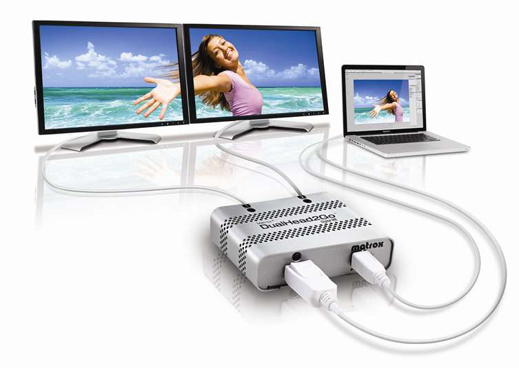 Matrox DualHead2Go Digital Edition Mini – Adapter, Mini-DP/Thunderbolt > 2× DVI, für Mac