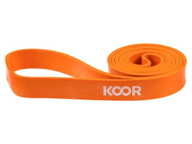 KOOR Fitnessband, F00927, 208,0 cm × 2,9 cm × 0,5 cm, Latex, Orange, Schwer, Widerstand 30–35 kg – 1 Stück