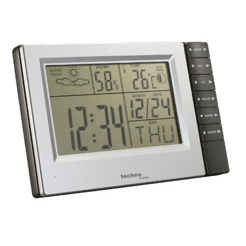Technoline WS9121 – Wetterstation, innen, Hygrometer & Thermometer, eingebautes Display – Grau
