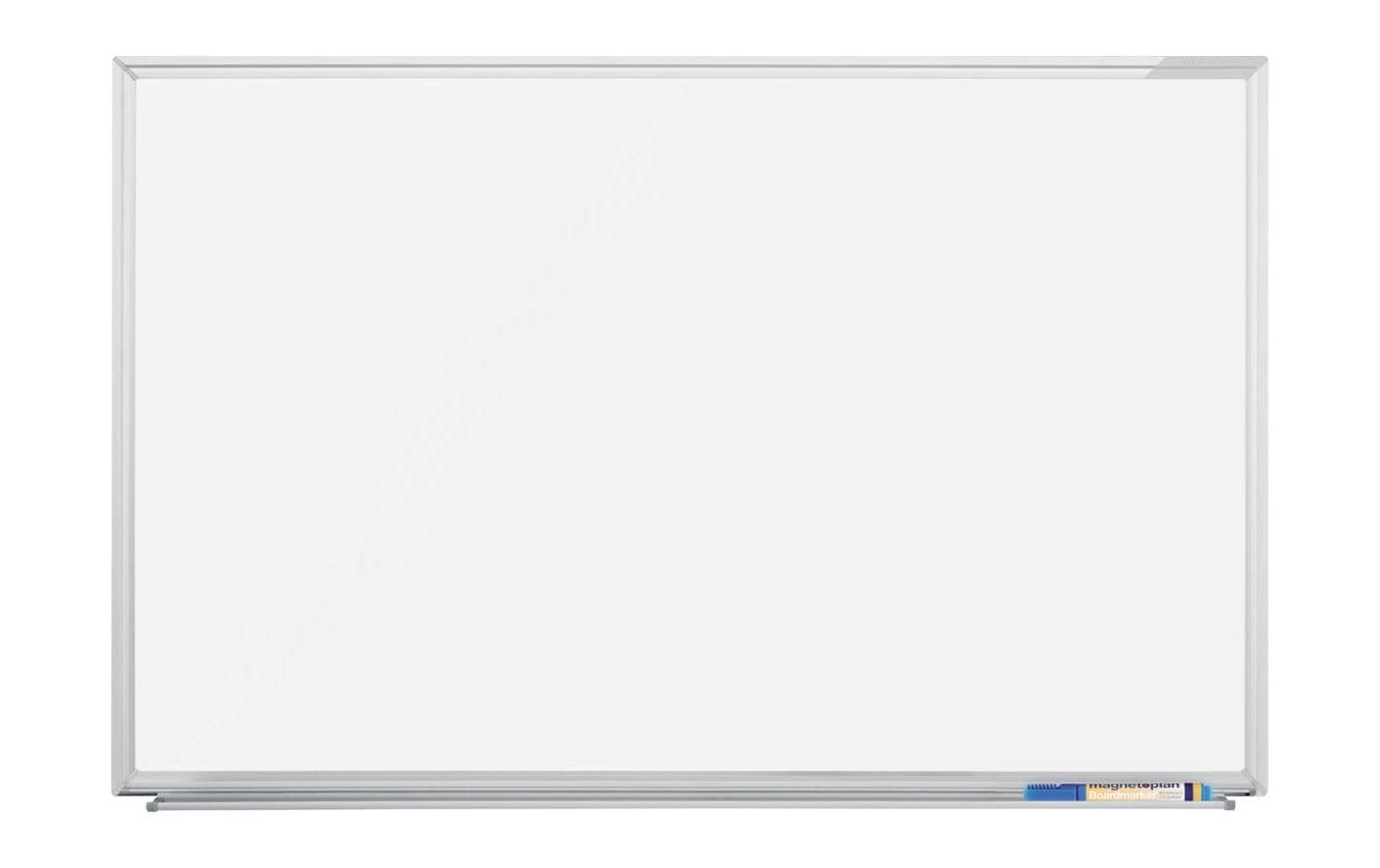 Magnetoplan Whiteboard – 90 × 60 cm, magnetisch, Aluminiumrahmen, Wandmontage, inkl. Stiftablage, Montageset