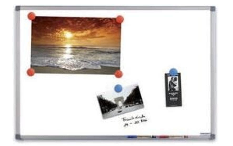 Magnetoplan Whiteboard – 150 × 120 cm, Aluminiumrahmen, Wandmontage, inkl. Stiftablage