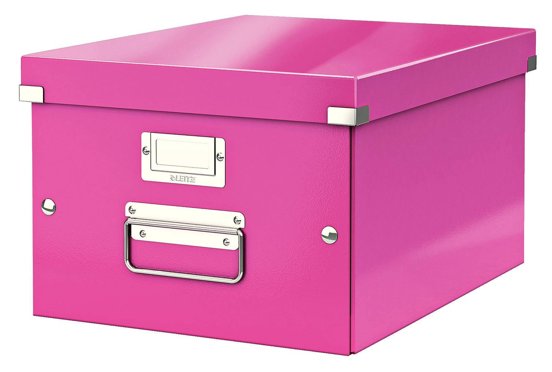 Leitz Click&Store Aufbewahrungsbox 17 l – für A4, mit Deckel, stapelbar, mit Tragegriff, pink, PP