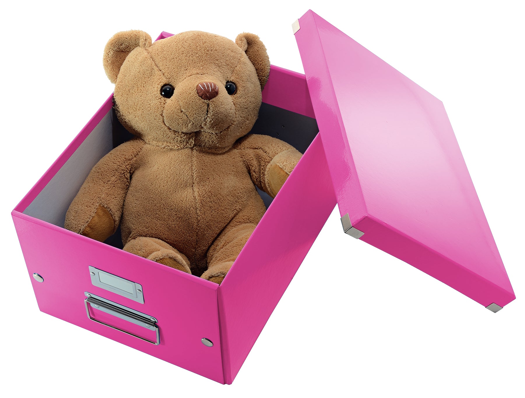 Leitz Click&Store Aufbewahrungsbox 17 l – für A4, mit Deckel, stapelbar, mit Tragegriff, pink, PP