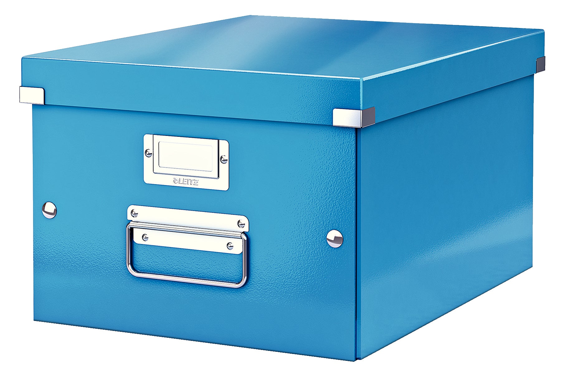 Leitz Click & Store Aufbewahrungsbox 17 l – für A4, mit Deckel, stapelbar, mit Etikettenhalter, blau, MDF/PP