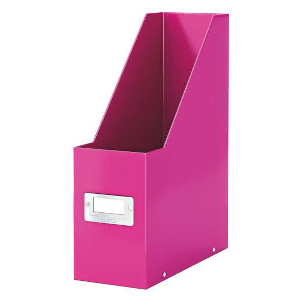 Leitz Stehsammler – Karton, mit Beschriftungsfeld, Pink Metallic, 253×103×330 mm
