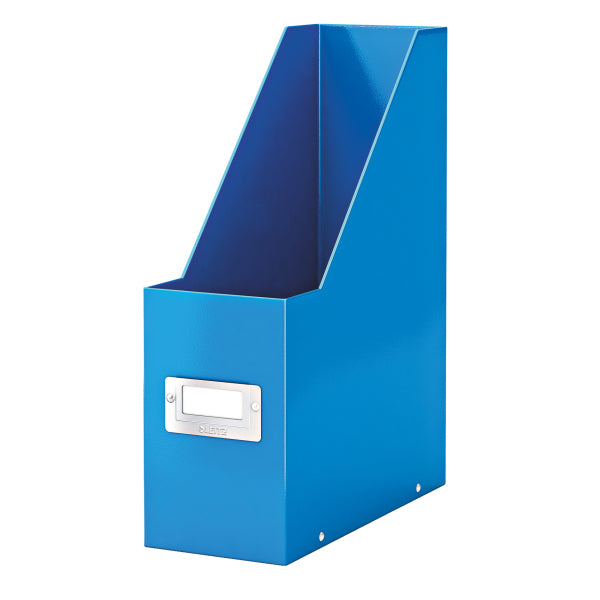 Leitz Stehsammler – Karton, mit Beschriftungsfeld, blau metallic, 253×103×330 mm