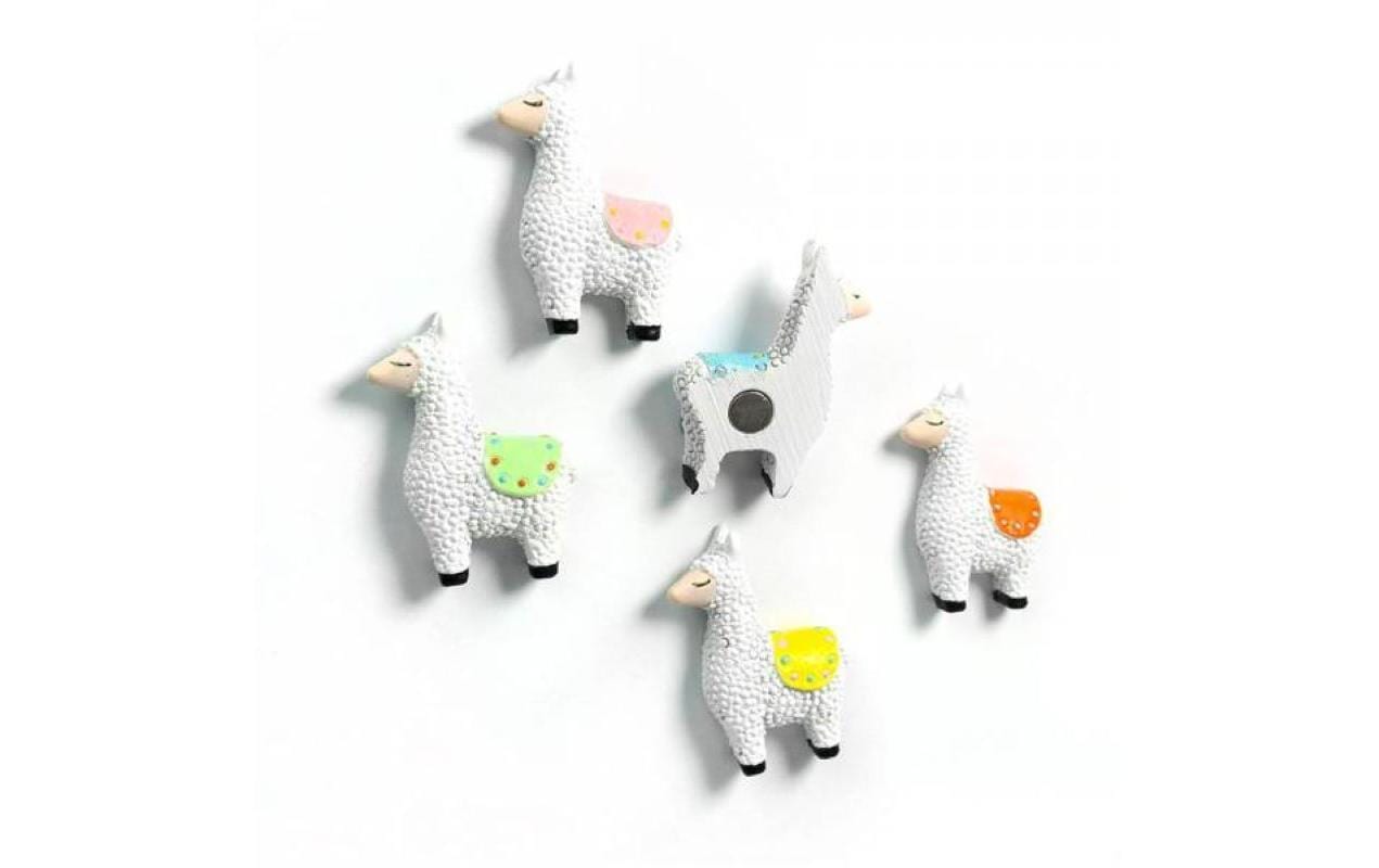 Trendform LLAMA Magnete – 26 × 8 mm – 5 Stück, mehrfarbig, Polyresin, Neodym