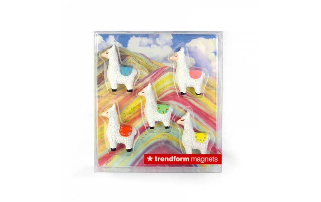 Trendform LLAMA Magnete – 26 × 8 mm – 5 Stück, mehrfarbig, Polyresin, Neodym