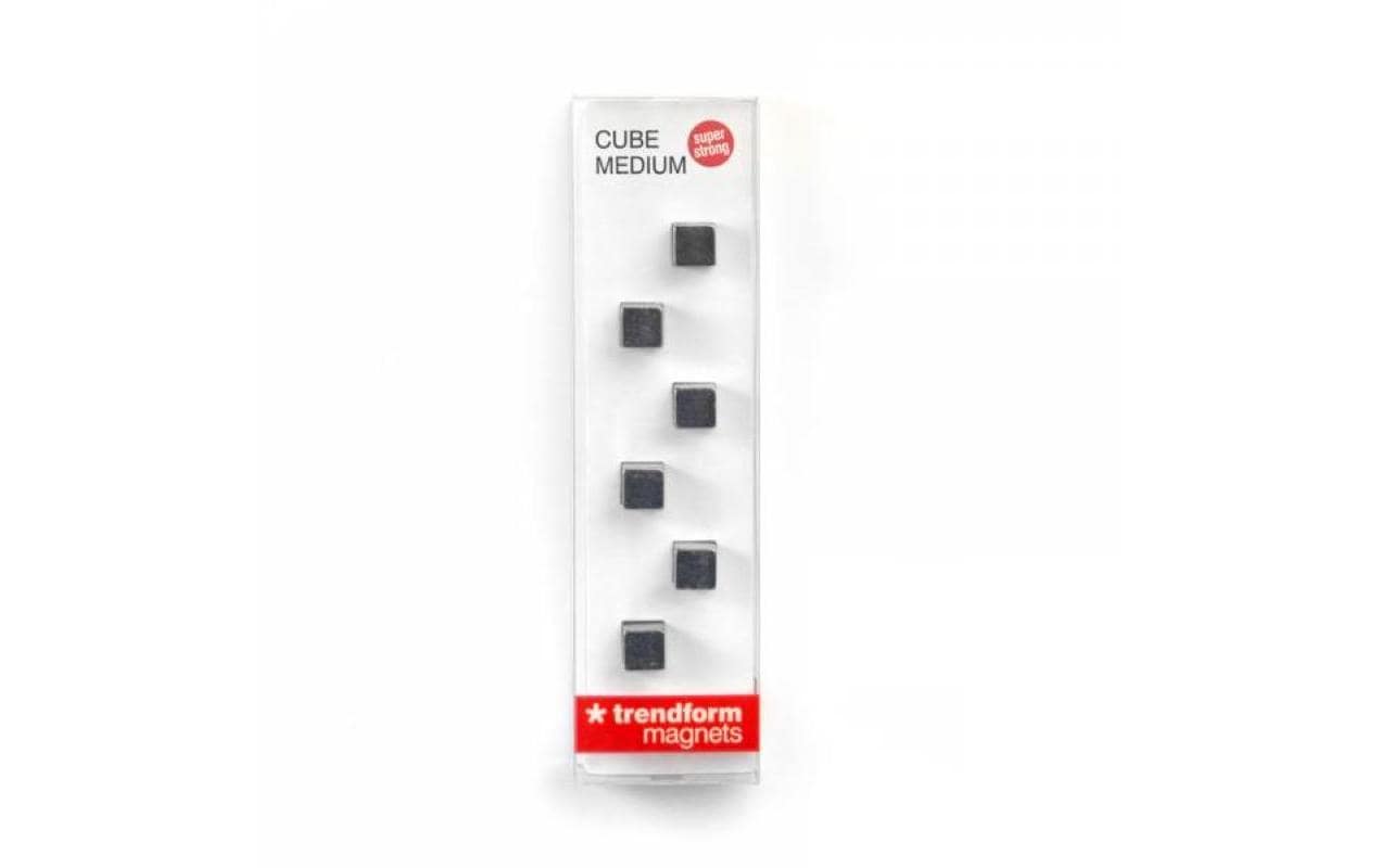Trendform Magnetwürfel Superstrong – 8 × 8 × 8 mm – 6 Stück, grau, Neodym