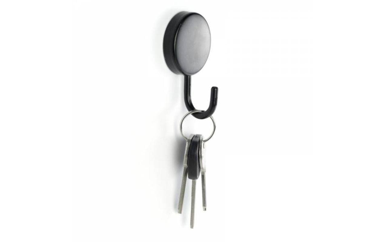 Trendform Magnethaken – Ø 40 mm × 70 mm, Metall, schwarz, Tragkraft 2 kg, 2 Stück