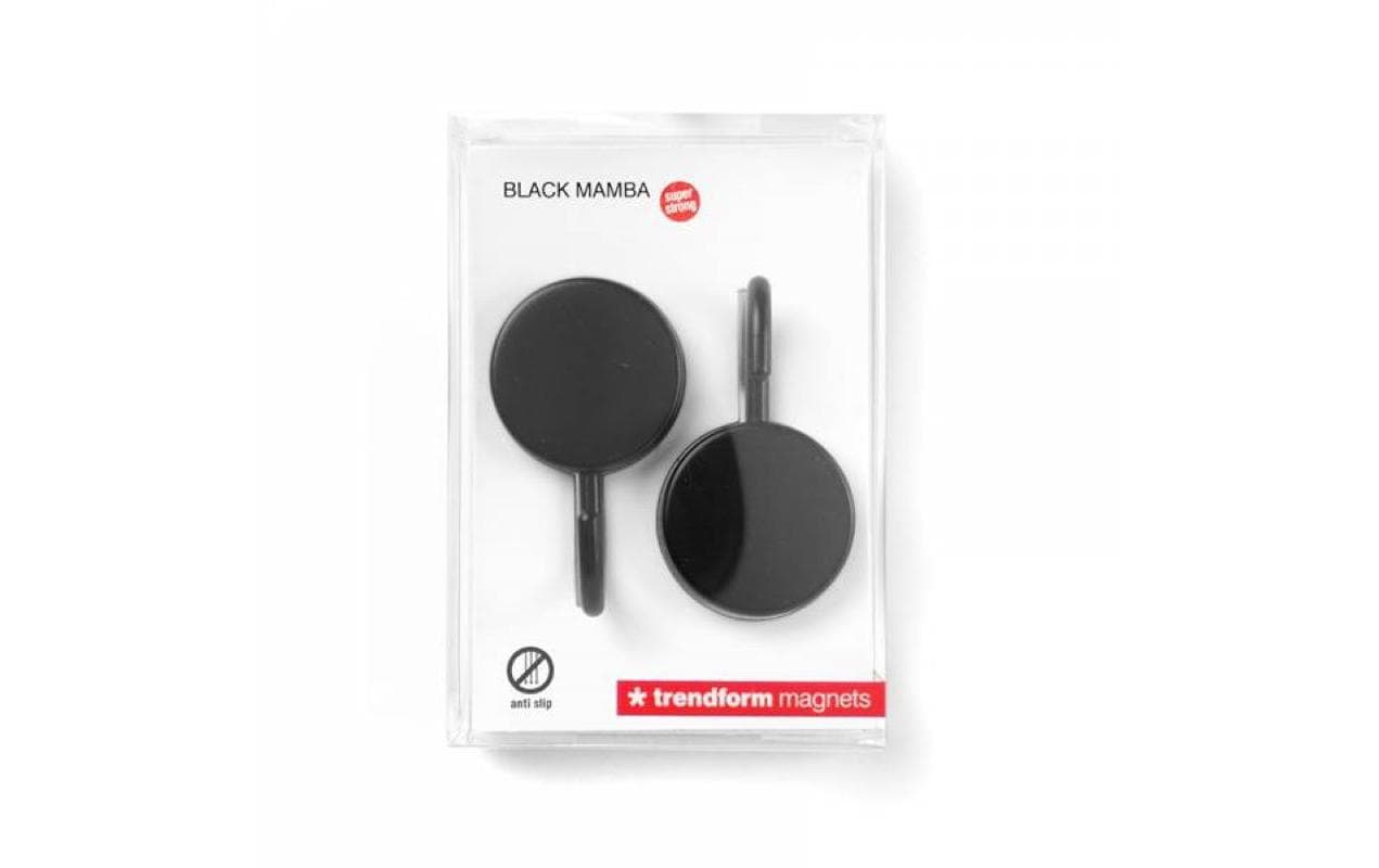 Trendform Magnethaken – Ø 40 mm × 70 mm, Metall, schwarz, Tragkraft 2 kg, 2 Stück