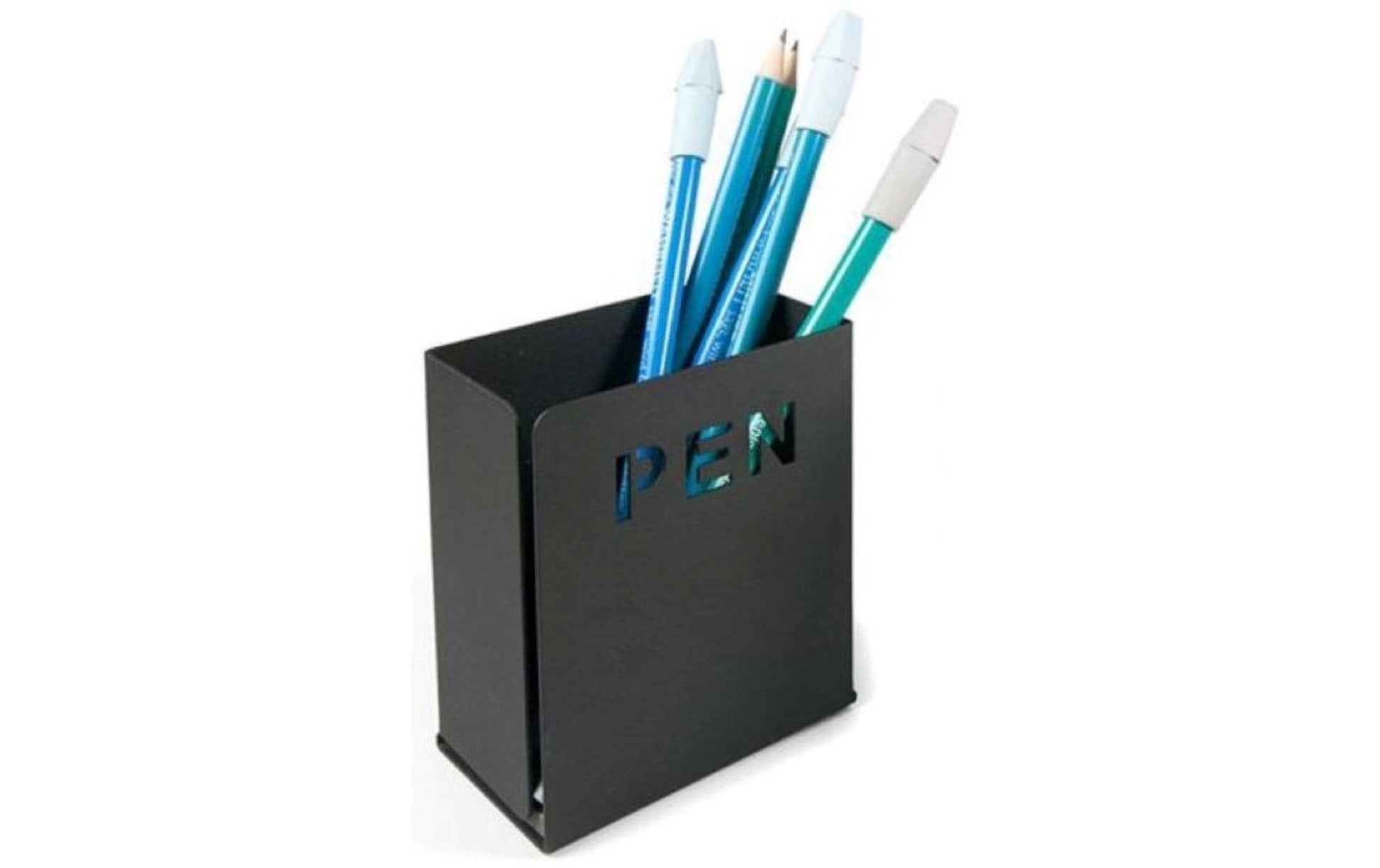 Trendform Stifteköcher – schwarz, Metall, B 50 × H 100 × T 80 mm