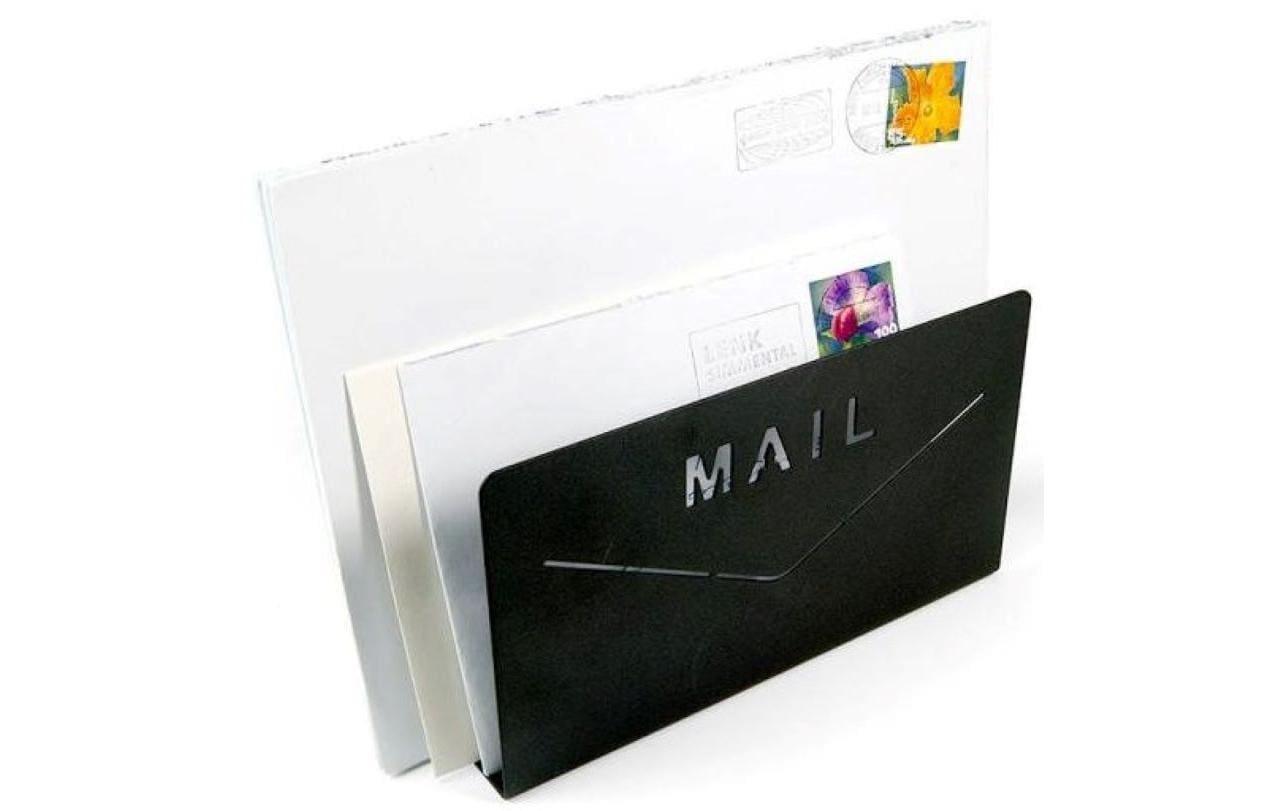 Trendform Mail – Briefständer, Metall, schwarz, 50 × 100 × 180 mm