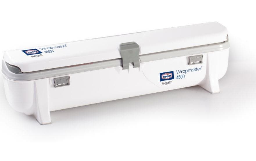 Toppits Wrapmaster 4500 Spendersystem – für 45 cm Frischhalte-, Alu- & Backpapier – Kunststoff – Weiss