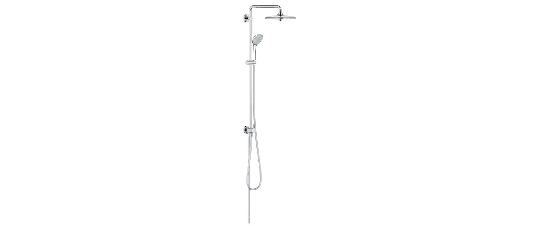 GROHE Duschsystem Euphoria – 45 cm Säulenlänge, Messing/Chrom, Wandmontiert