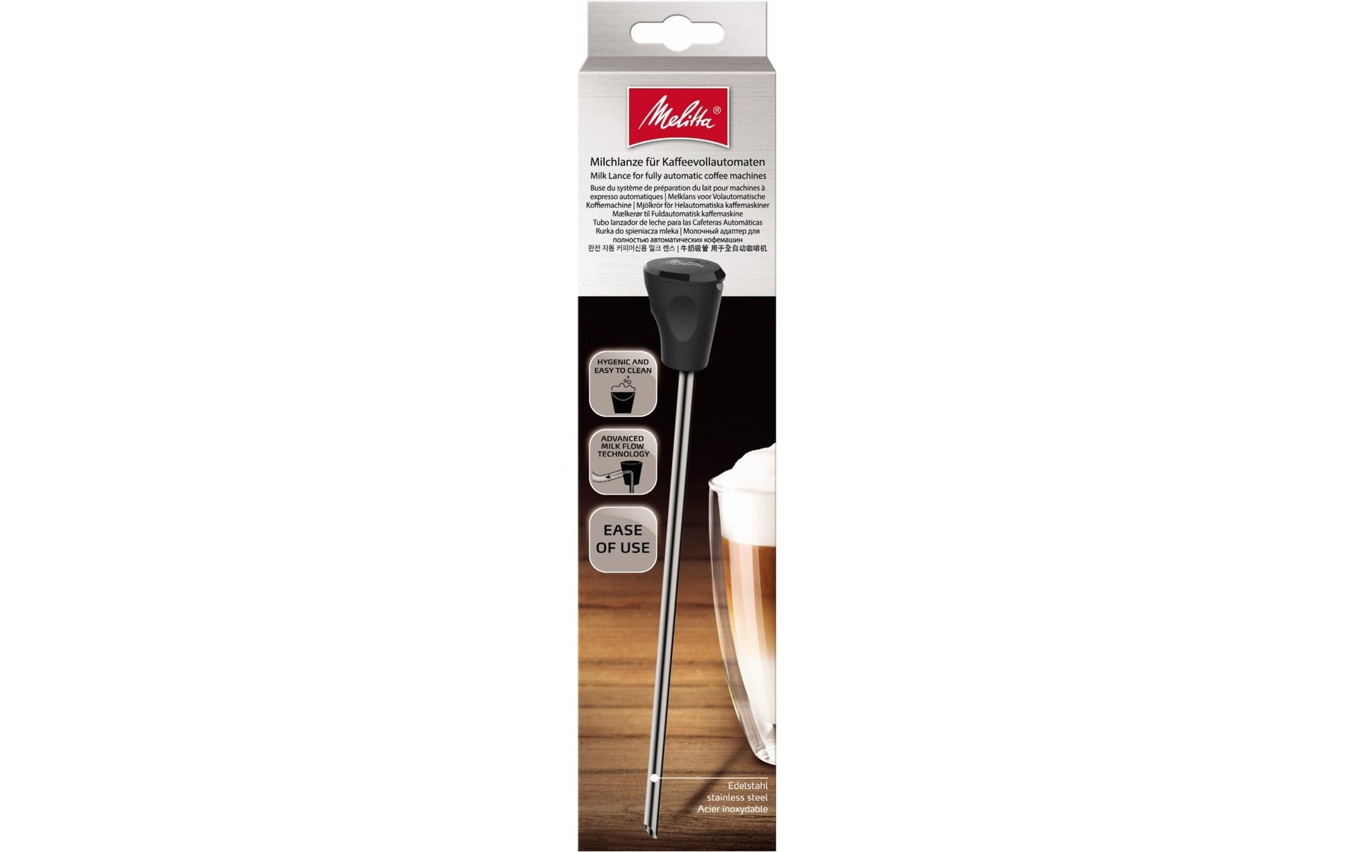 Melitta Milchlanze, Edelstahl – für Kaffeevollautomaten, 22236.0