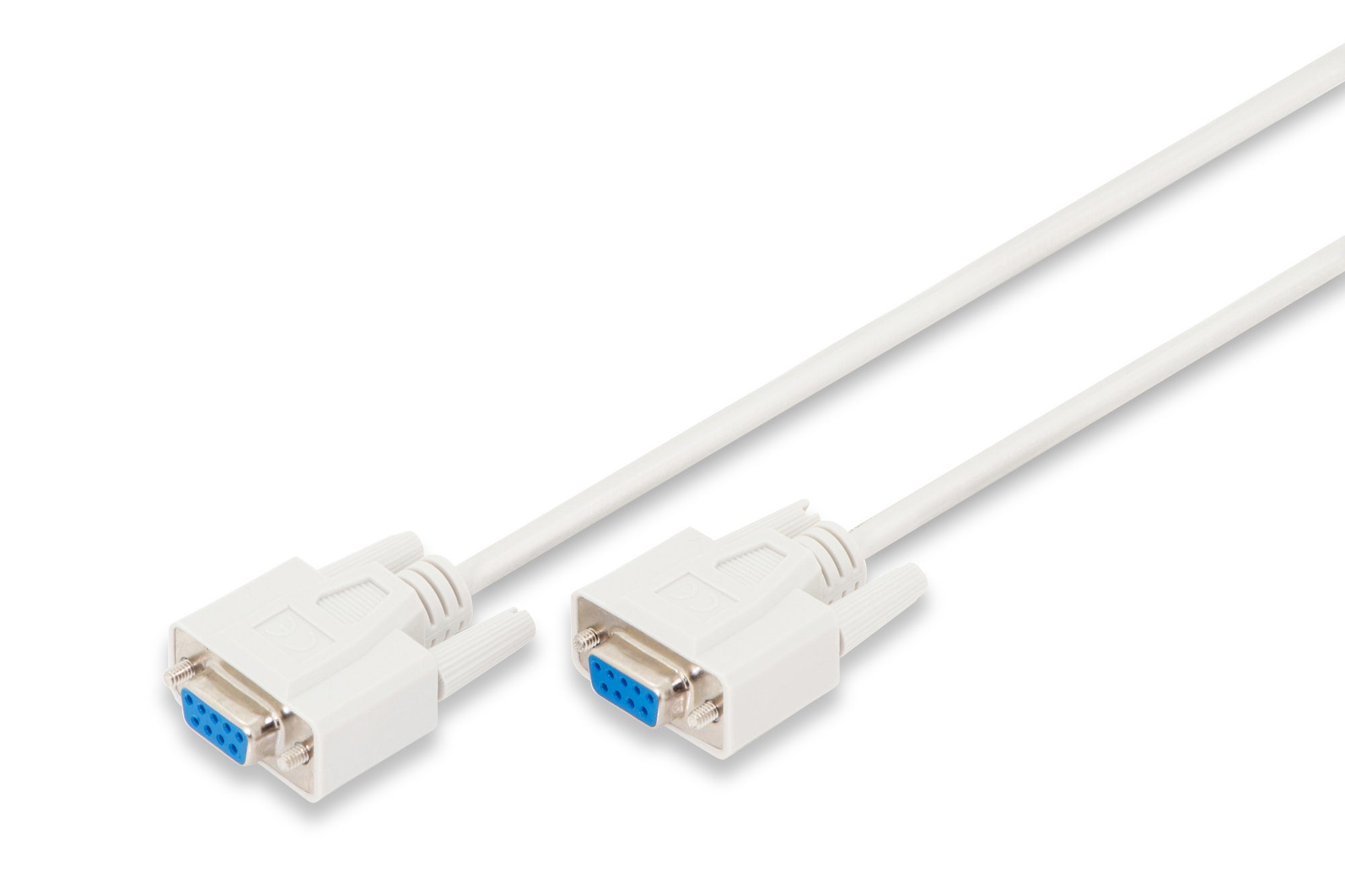 Digitus Seriell-Adapter D-Sub9 zu D-Sub9 – geschirmt, AWG 28, 2 m, Beige