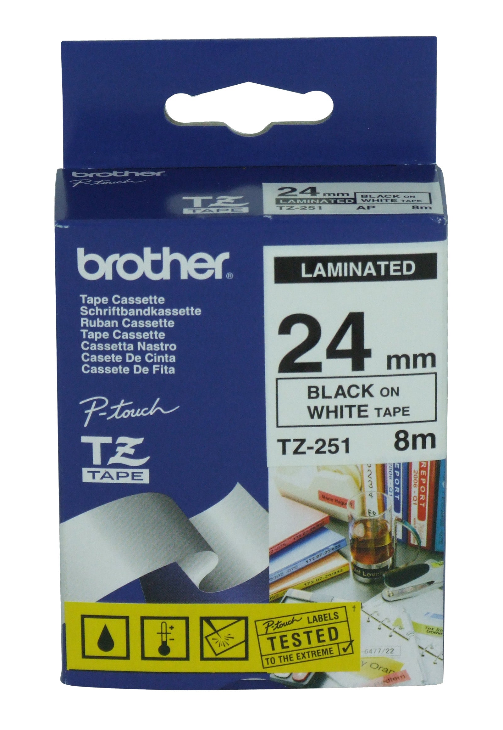 Brother Schriftband – 24 mm × 8 m, Schwarz, TZ