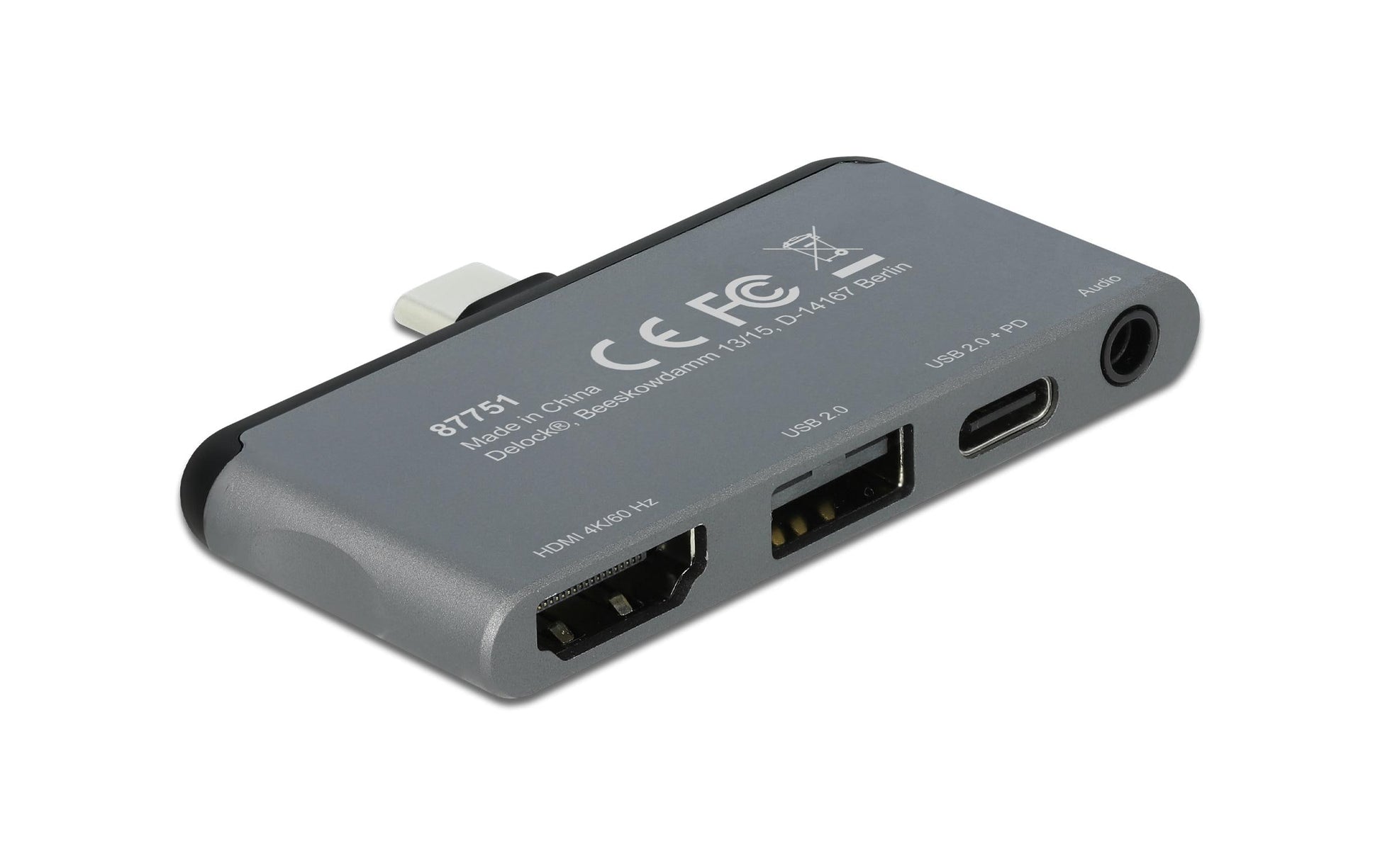 DeLOCK USB-C Dockingstation, HDMI, USB-A, USB-C, 3,5 mm, 4K 60 Hz – für iPad Pro, USB-C Geräte