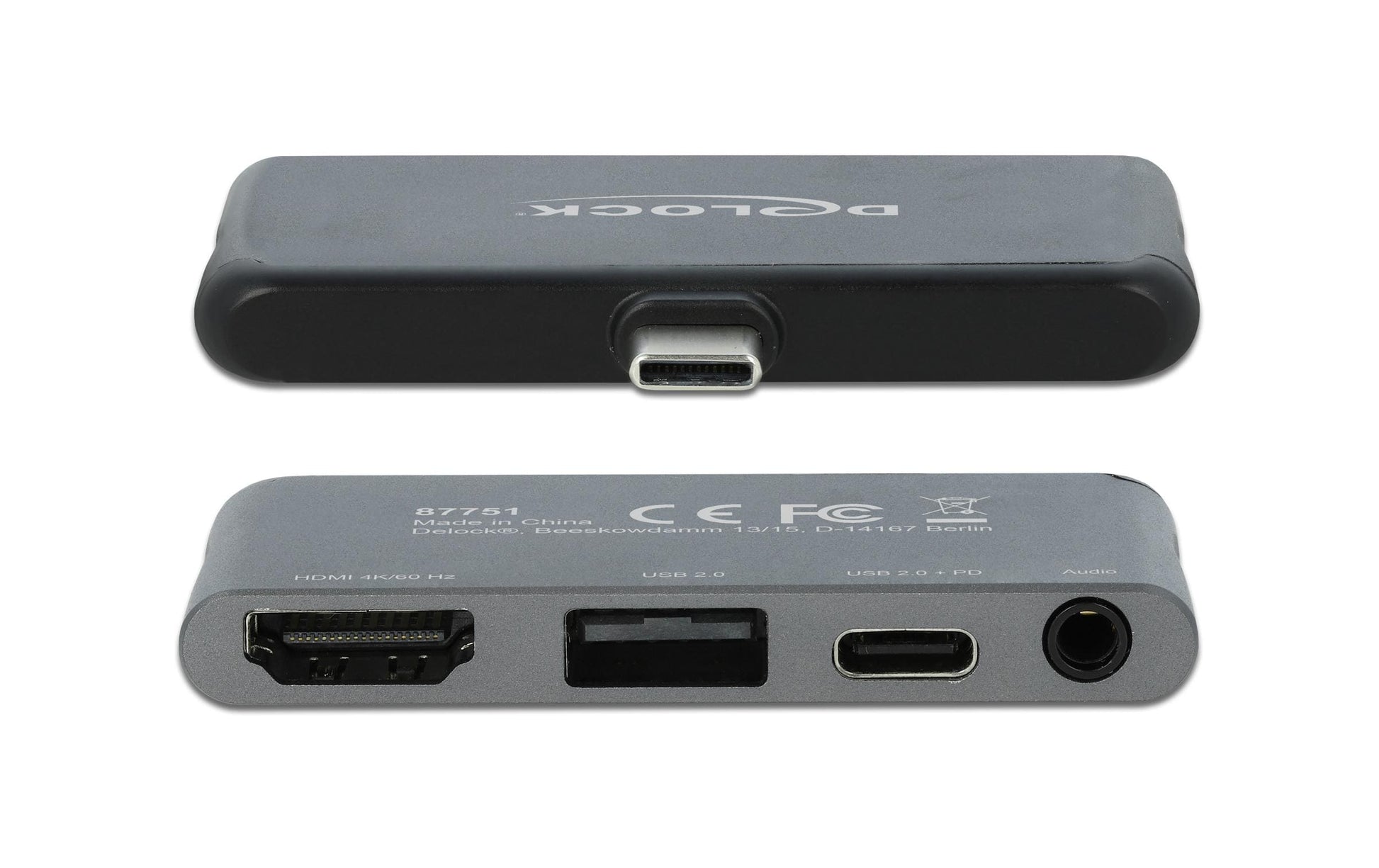 DeLOCK USB-C Dockingstation, HDMI, USB-A, USB-C, 3,5 mm, 4K 60 Hz – für iPad Pro, USB-C Geräte