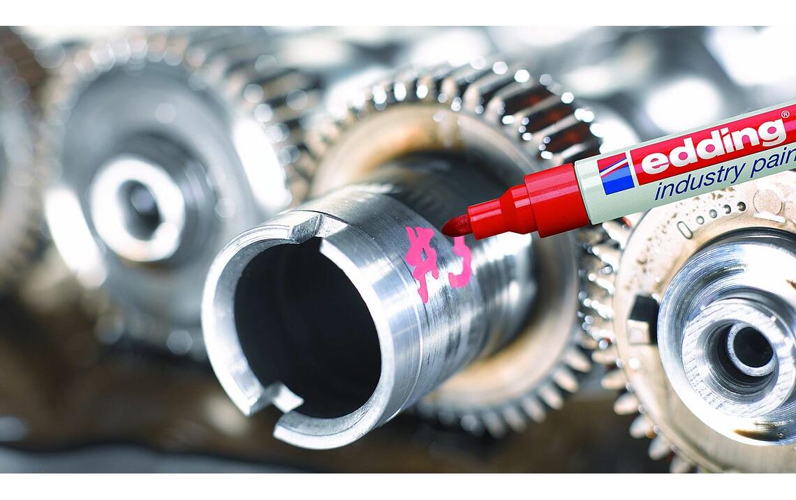 Edding Industrie 8750 Lackmarker – Gemusterte Spitze 2–4 mm – Rot – für Papier