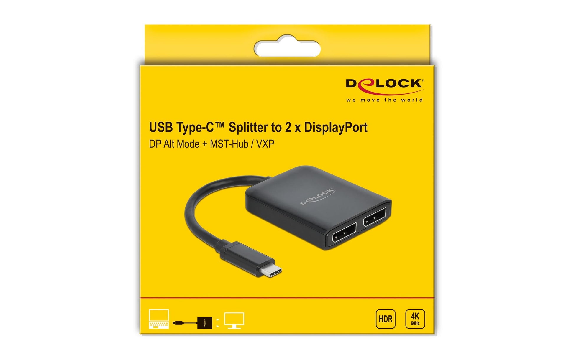 DeLOCK Multiport-Adapter – USB-C, 2× DP, für Windows/Mac