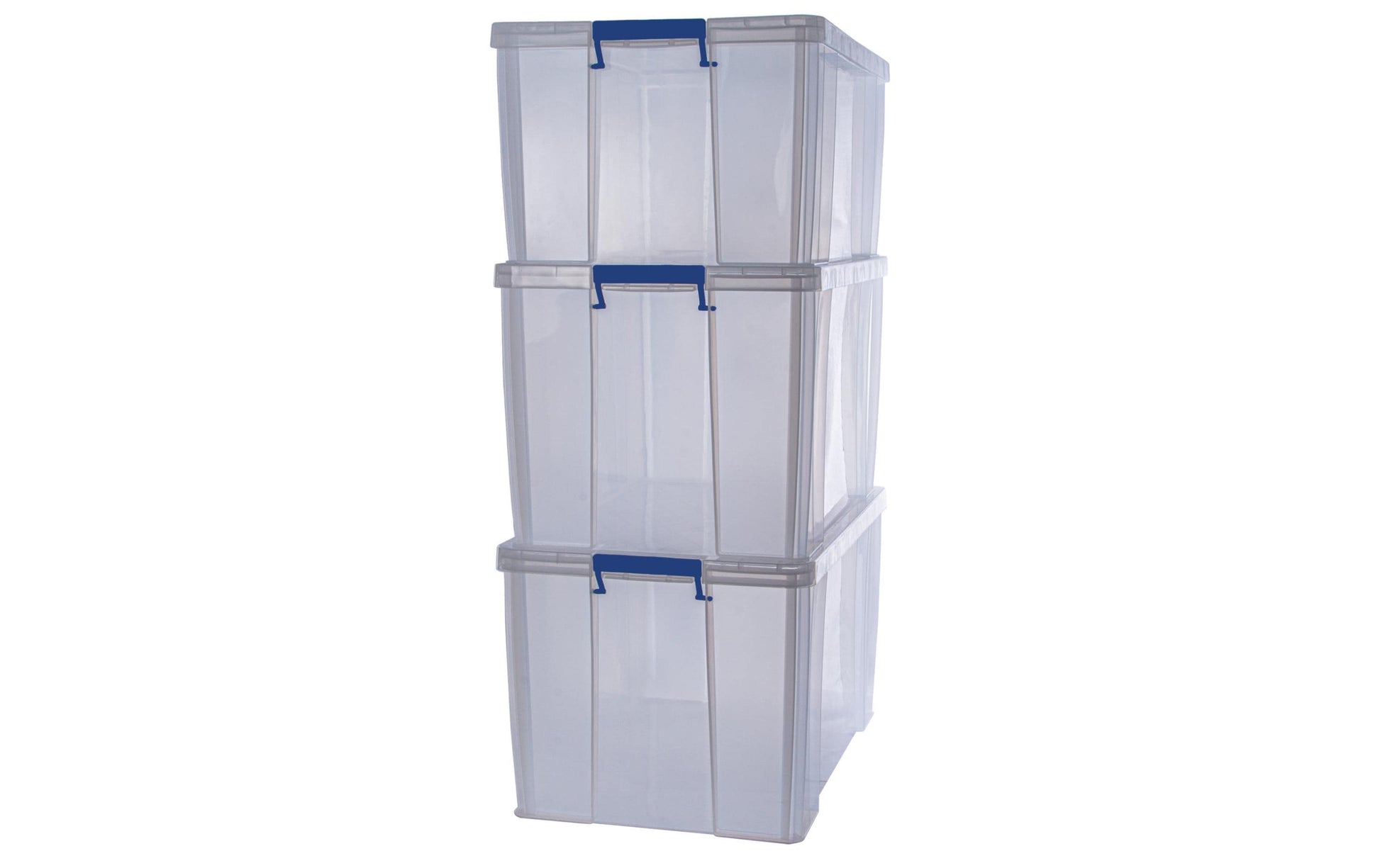Fellowes Aufbewahrungsbox – Polypropylen, Transparent, 57,5 × 37,5 × 38,5 cm – 3er-Pack