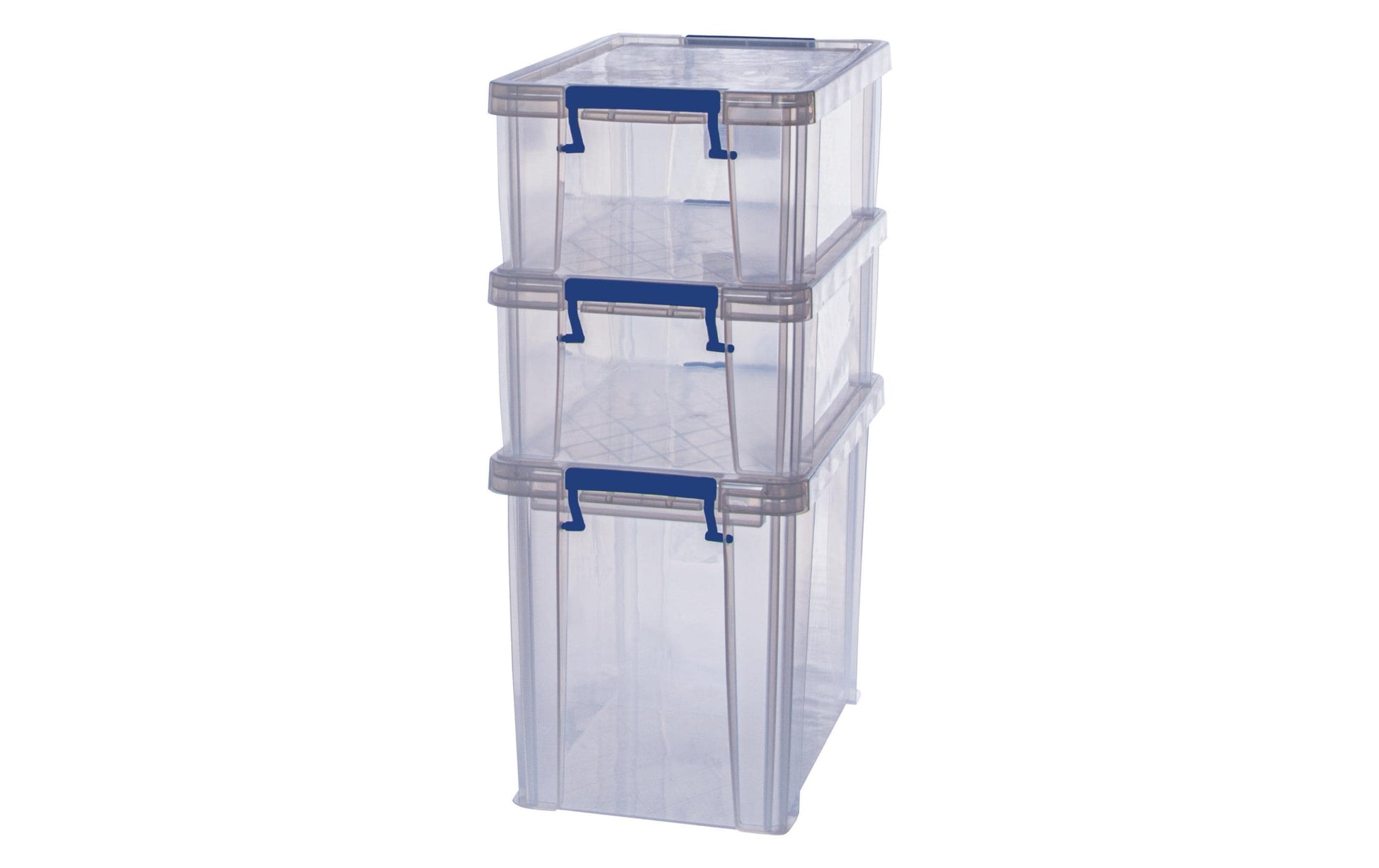 Fellowes Aufbewahrungsbox – Polypropylen, Transparent, 34 × 28 × 20 cm – 3er-Pack