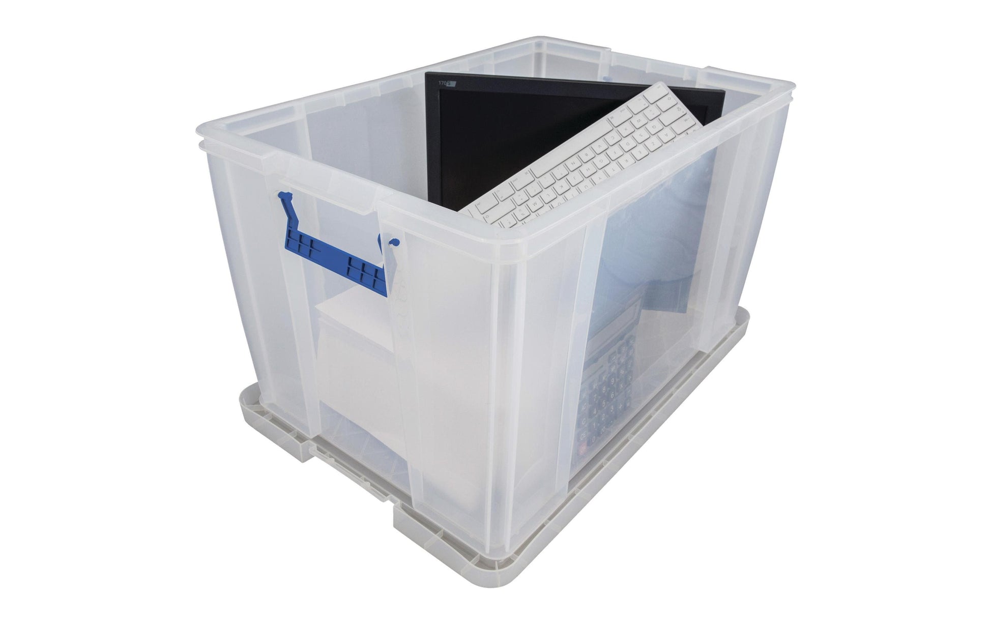 Fellowes ProStore Aufbewahrungsbox 85 L – mit Deckel, 660 × 390 × 440 mm, transparent, Kunststoff (PP)