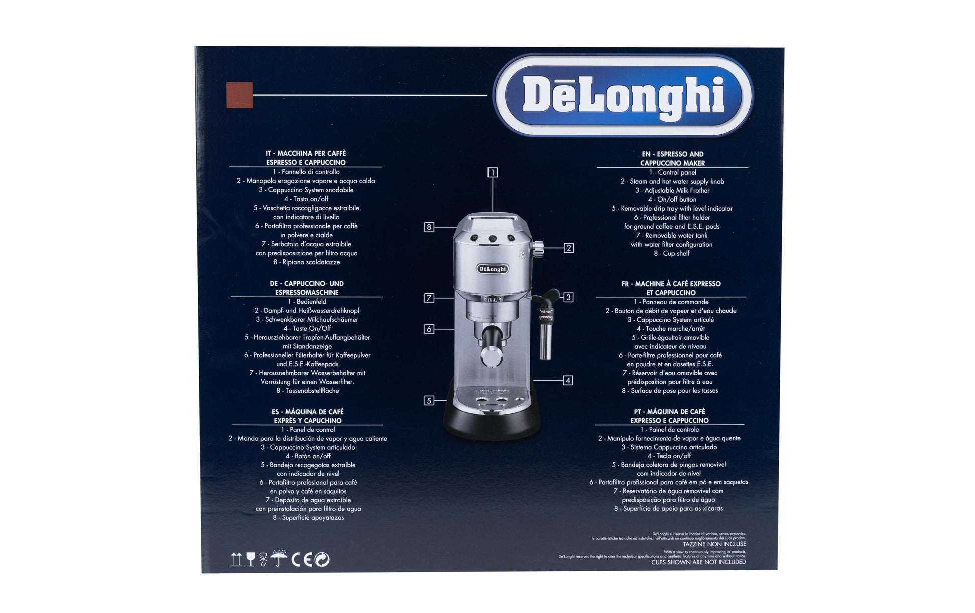 De’Longhi Dedica EC 685.M Siebträgermaschine – für E.S.E.-Pads, 15 bar, 1 l, Silber