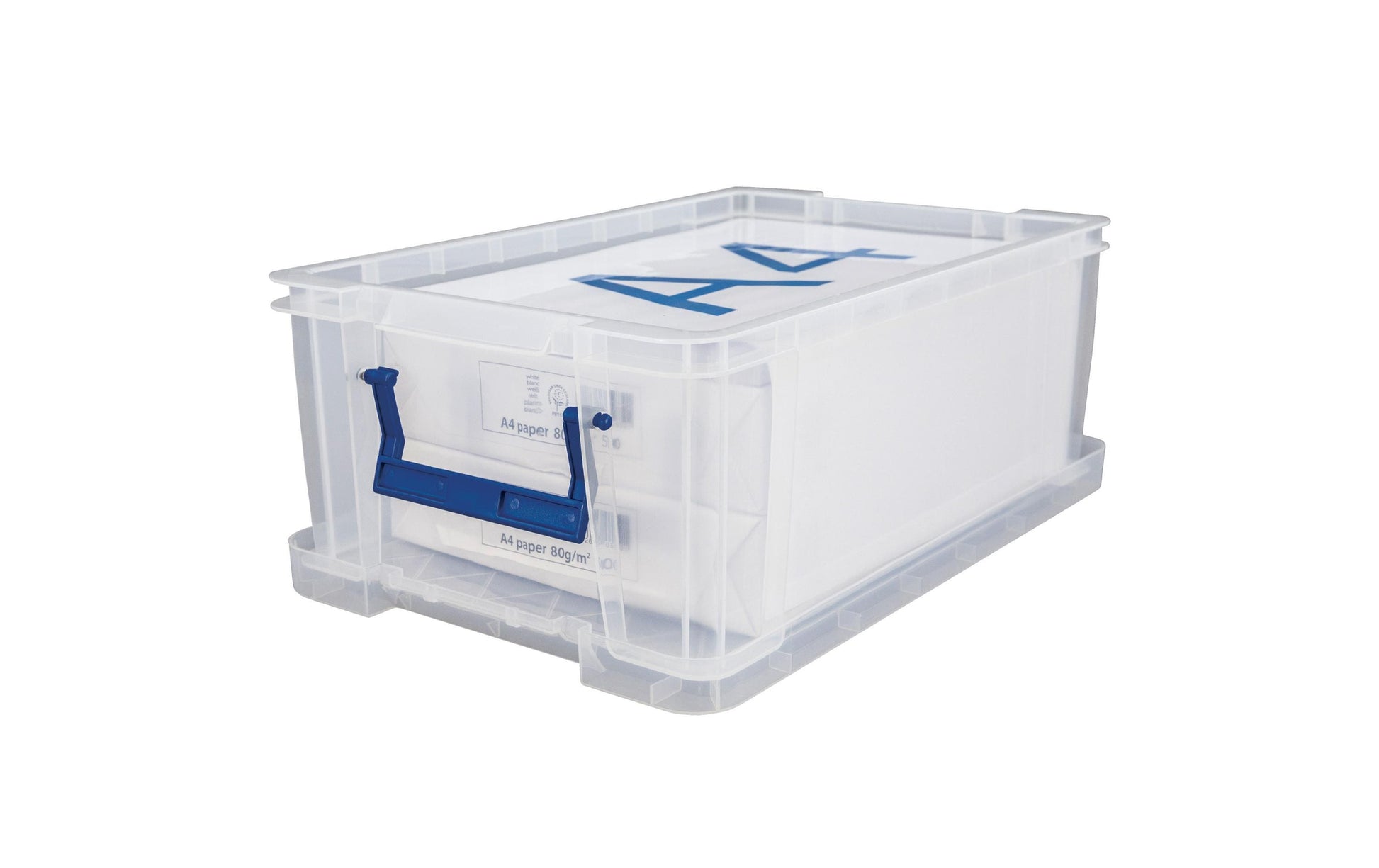 Fellowes ProStore Aufbewahrungsbox 10 l – mit Deckel, 395 × 155 × 255 mm, transparent, 4er Pack