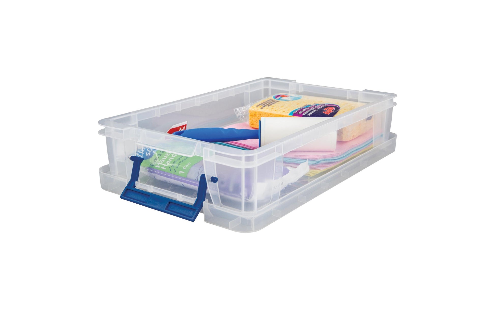 Fellowes Aufbewahrungsbox 5,5 L (mit Deckel) – Polypropylen – transparent – mit Griff – 395 × 90 × 255 mm
