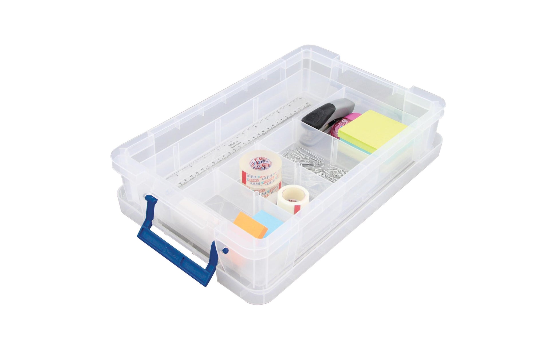 Fellowes Aufbewahrungsbox 5,5 L (mit Deckel) – Polypropylen – transparent – mit Griff – 395 × 90 × 255 mm