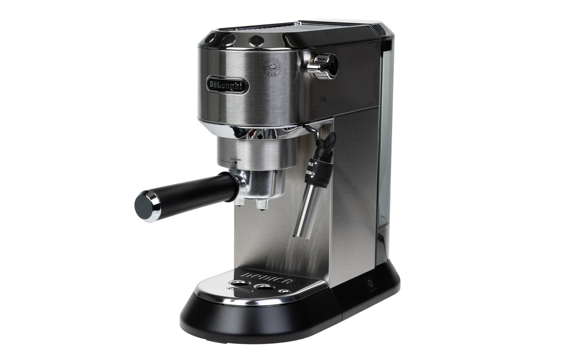 De’Longhi Dedica EC 685.M Siebträgermaschine – für E.S.E.-Pads, 15 bar, 1 l, Silber